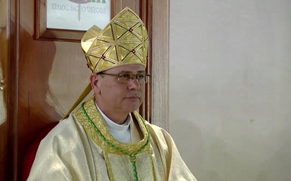 Dom Sérgio de Deus assume como bispo da diocese de Foz do Iguaçu — Foto: Reprodução/RPC